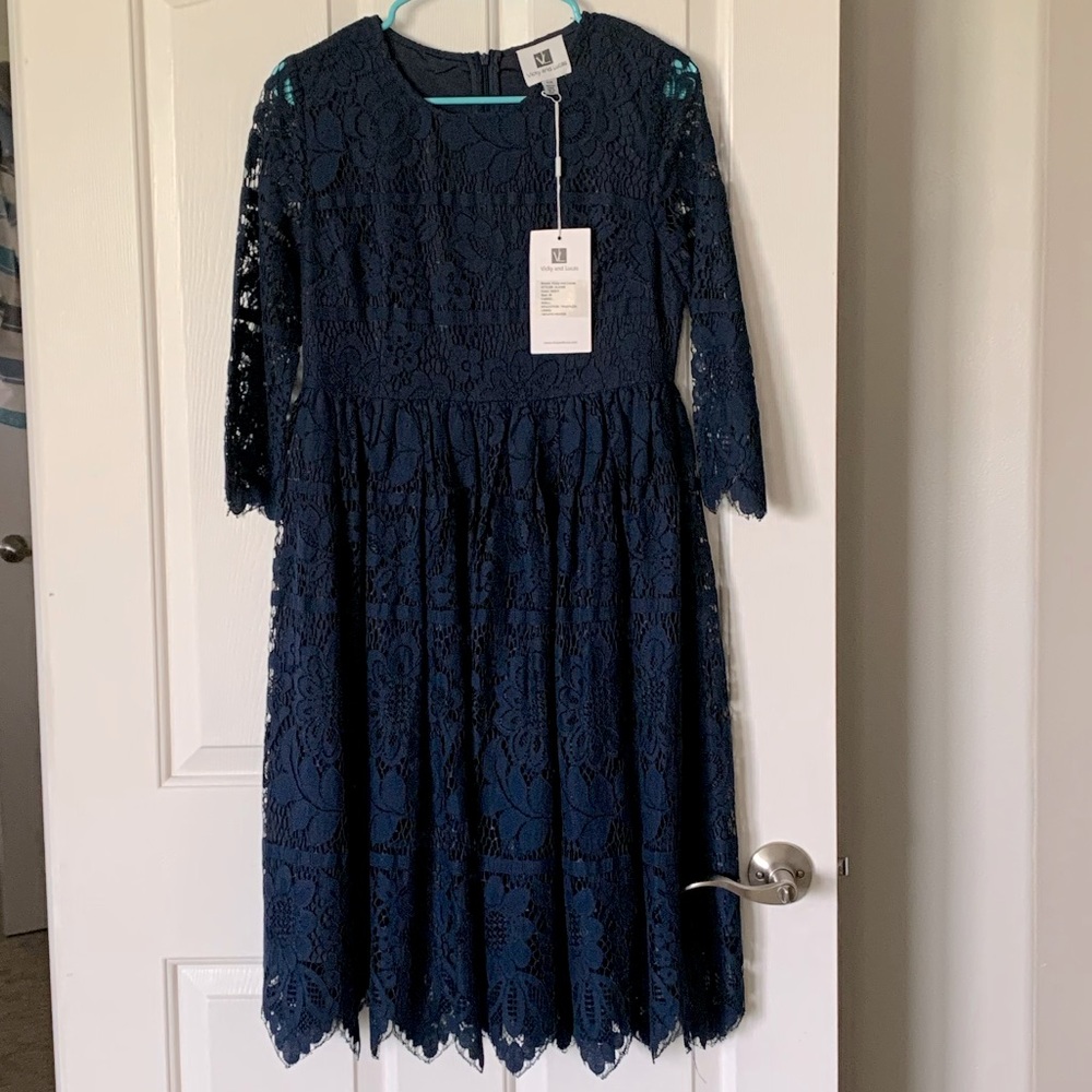 3/4 Sleeve Lace Flare Dress Vicky and Lucas